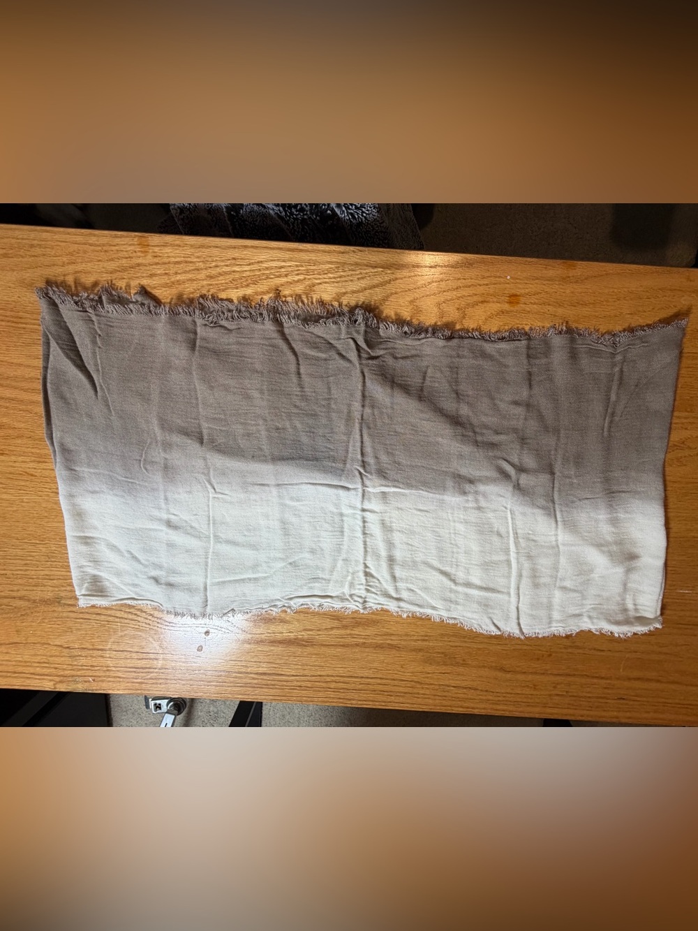 Apt. 9 Ombre Infinity Scarf 100% Rayon Taupe Gray Beige Fringe Edge